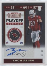 2019 Panini Contenders Rookie Playoff Ticket 57/99 Zach Allen #247 Auto y0y