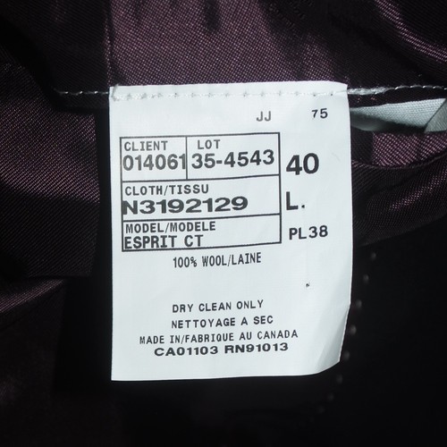 Cappotto sportivo tuta lana uomo 40L JACK VICTOR Esprit Super 130's nero nuovo senza etichette - Foto 9 di 10