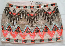 ***GORGEOUS*** ALL SAINTS AZTEC SEQUIN EMBELLISHED SKIRT, UK10, US6, EU38