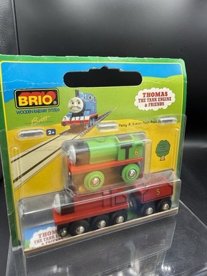 Vintage Rare Brio Thomas The Tank Wooden Railway Percy & James Twin Pack Trains