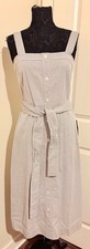 Everlane The Cotton Weave Picnic Dress pinstripe sailor blue Size 8- NWT