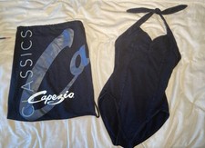 Lot Capezio Black Sleeveless Dance Leotard Adult Sz Petite S With Drawstring Bag
