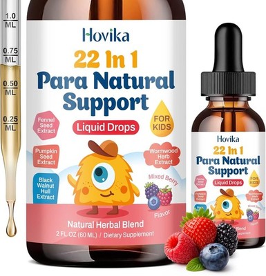 22 in 1 Herbal Gut Cleanse Liquid Drops, Zeolite Detox for Kids with Wormwood