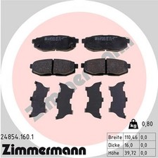 Bremsbelagsatz Scheibenbremse ZIMMERMANN 24854.160.1 für TOYOTA OUTBACK IMPREZA