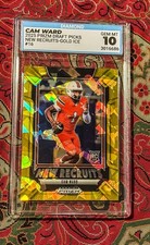 CAM WARD GEM MINT 10 2025 Prizm Draft Picks New Recruits Gold Cracked Ice Prizm