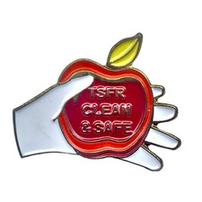 TSFR Enamel Pin Gold Tone Collectible Clean Safe Apple Restaurant Memorabilia