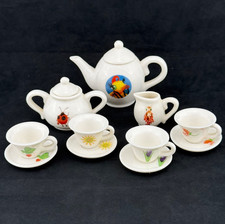13 piece Miss Spider David Kirk Miniature Complete Tea Set 1997 Ceramic READ