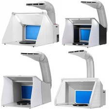 Dual Action Airbrush Spray Booth Portable Hobby Paint Booth w/ Light Filter Hose
