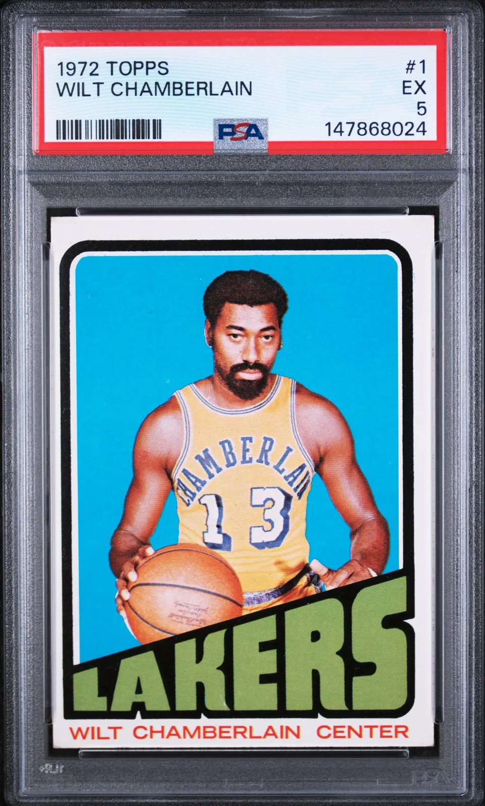 1972 Topps Wilt Chamberlain PSA 5 view 1
