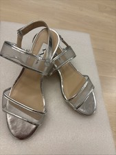 Nina Ganice Metallic Slingback Evening W Silver Dress Sandals Ganice-YM - SZ 7