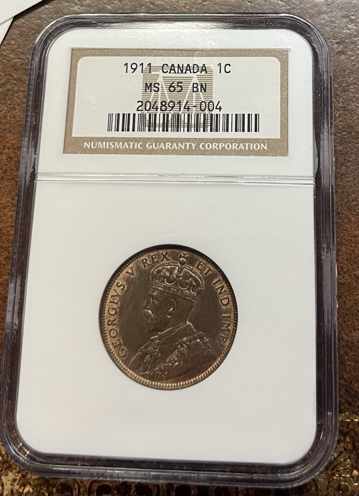 1911 Canada Cent MS65 Brown NGC