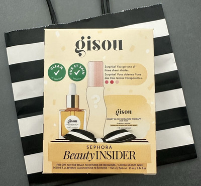 Sephora Gisou Birthday Gift 3 Piece Set Honey Gloss Hair Mask Lip Hair Oil NEW