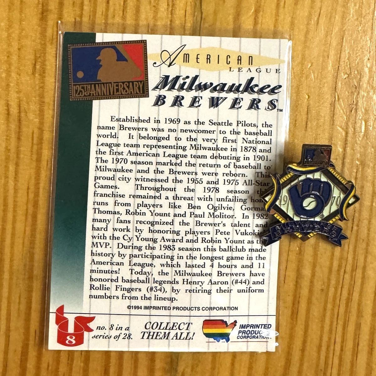 Milwaukee Brewers Baseball 1994 Vintage Sports Memorabilia for