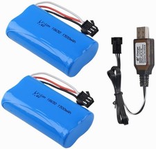 7.4V 1500mAh Li ion Rechargeable Battery with SM 3P Plug and USB Charger Cable