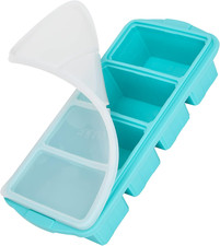 Silicone Freezing Tray with Lid, Large Ice Cube Tray Non-Stick Soup Freezer Cont
