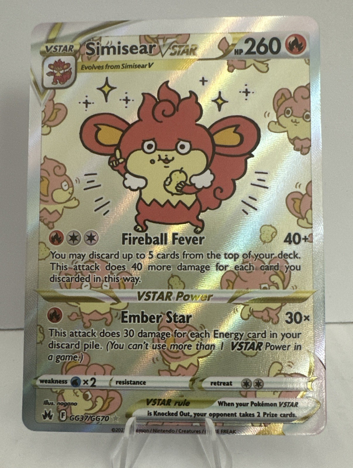 Simisear VSTAR Crown Zenith Galarian Gallery GG37/GG70 Ultra Rare NM Pokémon TCG
