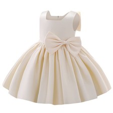 Flower Girl Dress for Wedding Sleeveless Satin Bowknot Tulle Tutu Princess Dr...