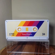 Veuve Clicquot 1772 Retro Stripe Cassette Tape EMPTY Tin Box for Gift/Storage