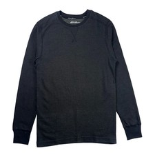 Eddie Bauer Heavyweight Doubleknit Thermal Crew Top Shirt Black L Retail 40