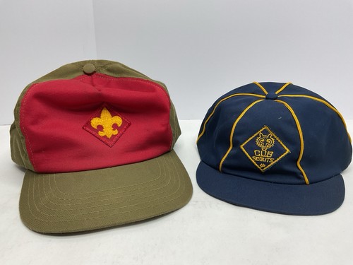 Boy Scout & Cub Scout 70s-80s Lot Of 2 Expedition Snapback & Wolf Beanie S42