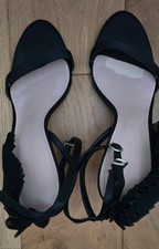 Charles and Keith Heels UK 6 Black Mesh Open Toe Sandals Luxe Stiletto