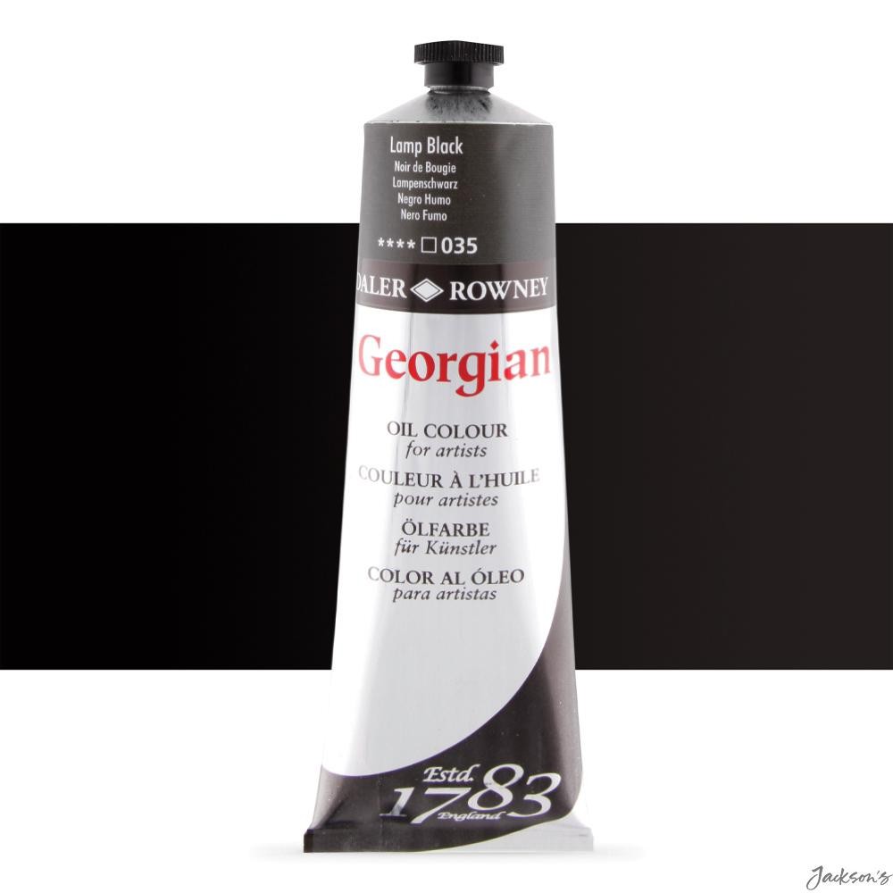 Daler-Rowney Georgian Oil Paint PBk7 225ml Lamp Black For Artists Painting