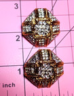 Vtg Holiday Swarovski Jeweler's Collection Gold Tone Pave Crystal Clip Earrings — photo 9