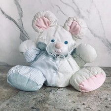 VINTAGE FISHER PRICE PUFFALUMP STRIPED POLKADOT MOUSE PLUSH CIRCA 1988
