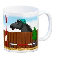 Kaffeebecher Mit Schwarzes Springpferd Motiv Kaffeetasse Tasse