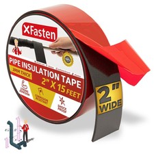 XFasten Foam Pipe Insulation Tape 2" x 15ft - Heavy-Duty AC Line, Outdoor Pipe