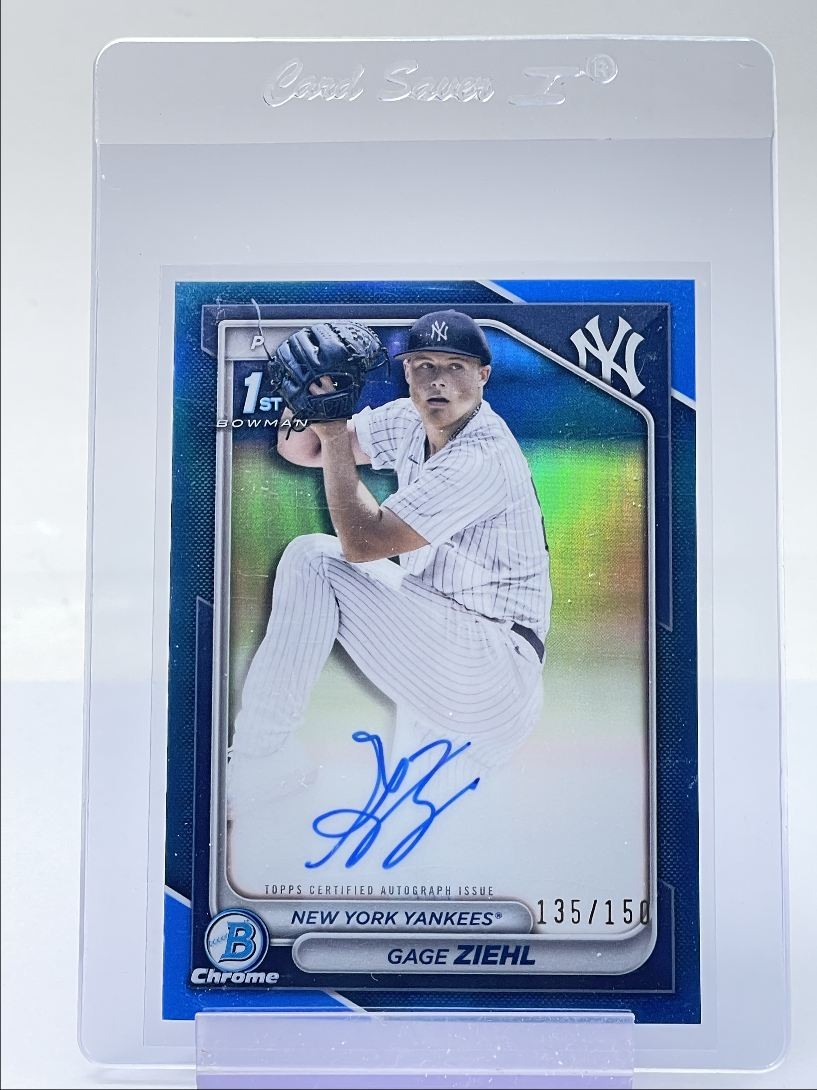 GAGE ZIEHL 2024 BOWMAN CHROME DRAFT 1ST BLUE REFRACTOR AUTO /150 Q5554