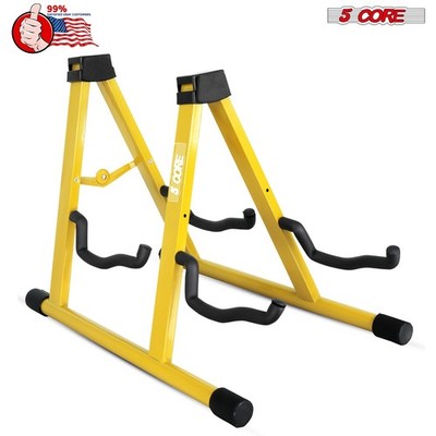 5 Core Double Guitar Stand A Frame w Foam Arms for Acoustic Electric Bass