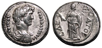 *AET* HADRIAN Bi Tetradrachm. almost EF/VF+. Alexandria mint. Eirene.
