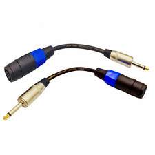 Professional Speaker Cable Adapters 2-Pack - 1/4" TS Male to Speakon Female