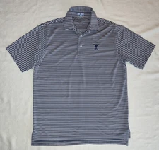 NICE Genteal Mens Blue Striped Golf Polo Shirt Champion Hills Hendersonville NC