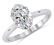 IGI 4 Ct Oval Cut Lab-Grown Diamond Solitaire Engagement Ring 14K White Gold
