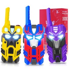 Transform Walkie Talkies for Kids Robot Toys, 3 Pack with Cool Light-Up Eyes ...
