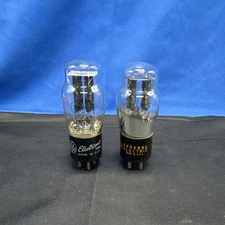 2 GE General Electric Type 80 Rectifier Tubes Black Plates Large D Not Tested