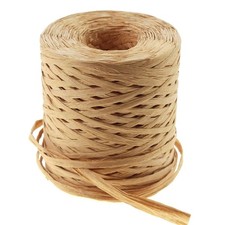 Natural Raffia Ribbon, 218 Yards, 1/4 Inch Width, Beige Twine for Crafts