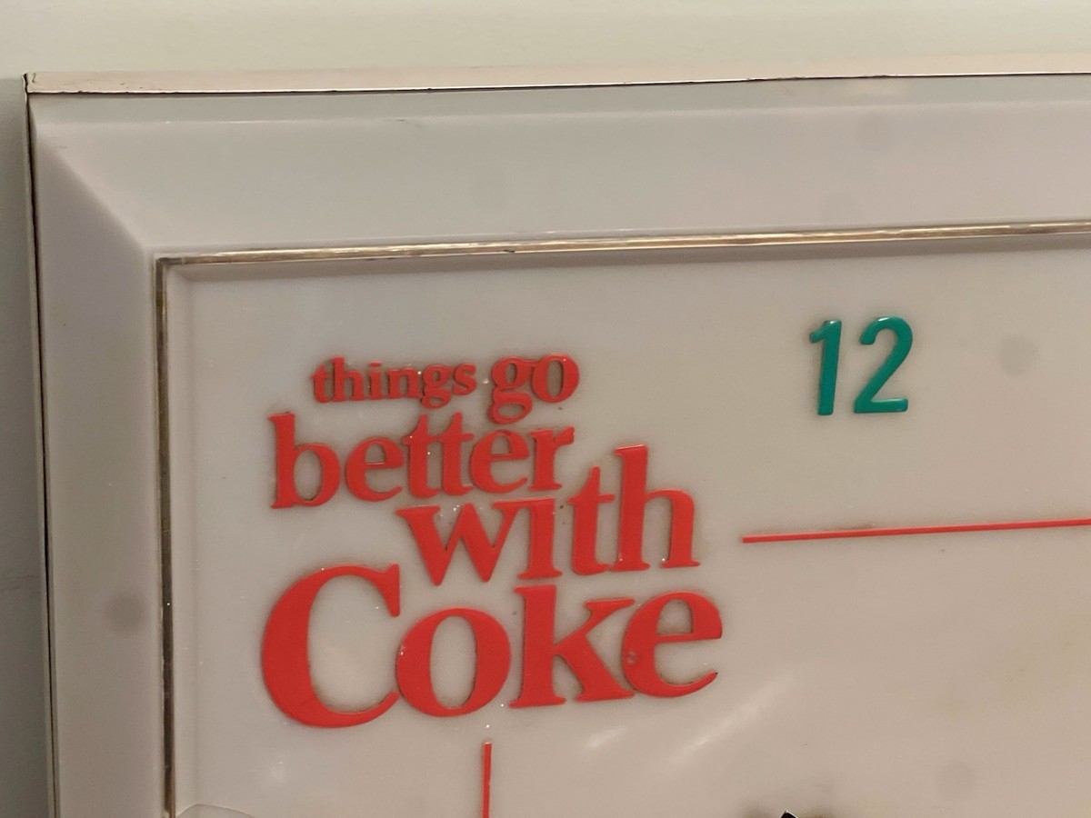 Vintage 1960s Coca Cola Lighted Sign Clock Things Go Better With