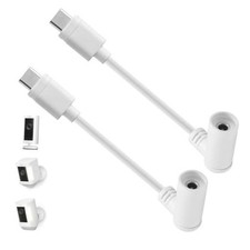 2-Pack Barrel Plug to USB-C Adapter for Ring Solar Panel, DC Female to USB-C