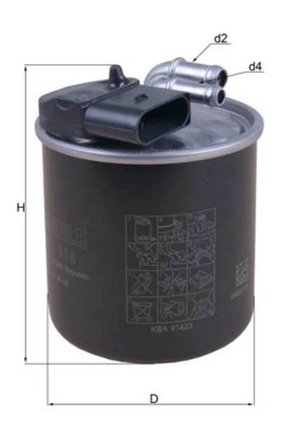 Kraftstofffilter Mahle KL 914 Mit Filterheizung Leitungsfilter FüR Mercedes W639-image