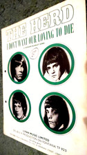 THE HERD: I DON'T WANT OUR LOVING TO DIE SHEET MUSIC 