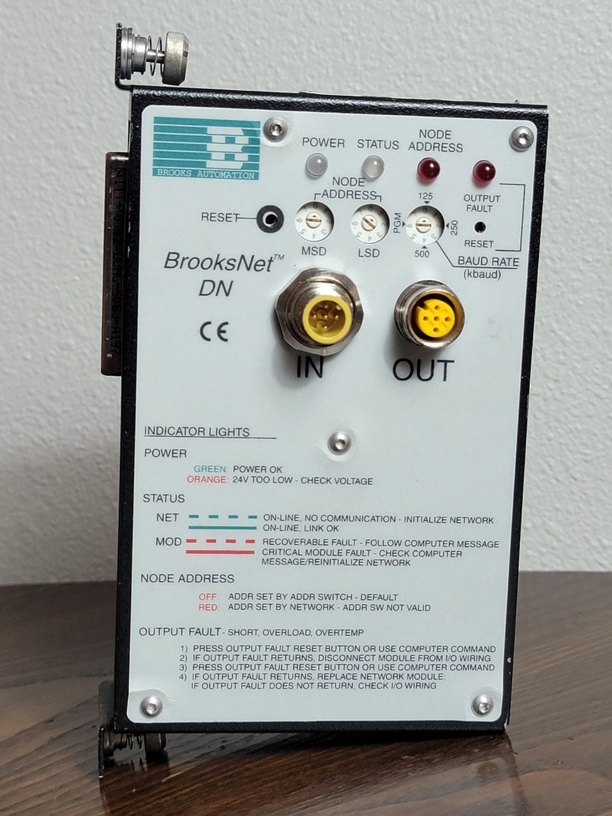 Brooks Automation BrooksNet DN Module In/Out 002-8421-01 DeviceNet USED good
