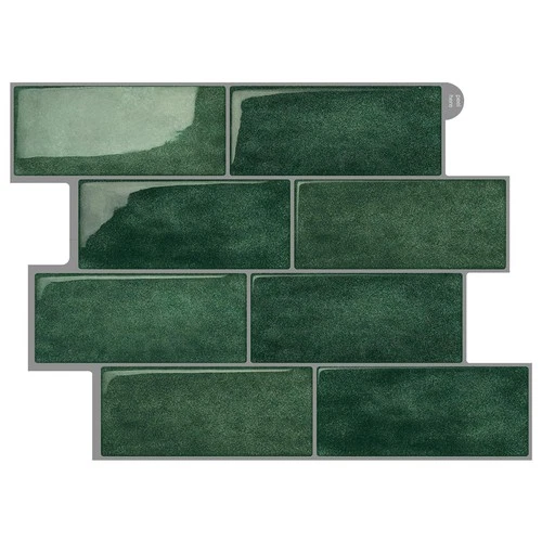 GRIPRO Peel and Stick Backsplash – Green Backsplash Subway Tile Peel and Stick