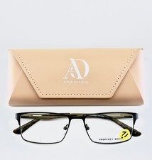 NEW GEOFFREY BEENE G422 OLI Olive Rectangle Full Rim Eyeglasses 54-16-140 B:33