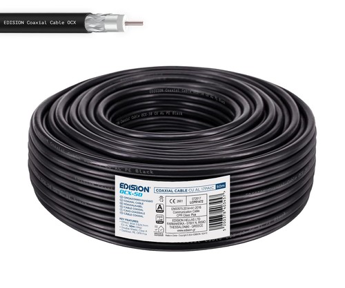 Edision ICX-10 Câble coaxial 10m, Câble d'antenne TV Interne PVC Blanc, Acier Cuivré CCS/AL Edision ICX-10 Câble coaxial 10m, Câble d'antenne TV Interne PVC Blanc, Acier Cuivré CCS/AL