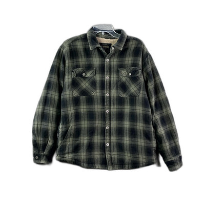 Grizzly Mountain Flannel Shirt Jacket Mens Large Plaid Sherpa Lined Streetwear