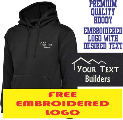 Personalisiert bestickt Ihr Text Builders Logo Hoodie, Hausbauer, Geschenk
