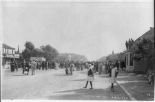 8" x 10" 1910 Photo California - Needles - crowded main street during local